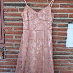 Ann Taylor pink lace cocktail dress
